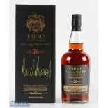 Very Rare Glen Dronach Trump International Golf Links 26 Year Old Single Malt Whisky signed by