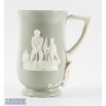 Fine Copeland Spode green and large Golfing Pitcher/Tankard c1920/30 - decorated with Golfer and