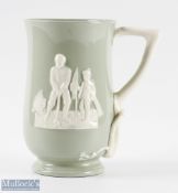 Fine Copeland Spode green and large Golfing Pitcher/Tankard c1920/30 - decorated with Golfer and
