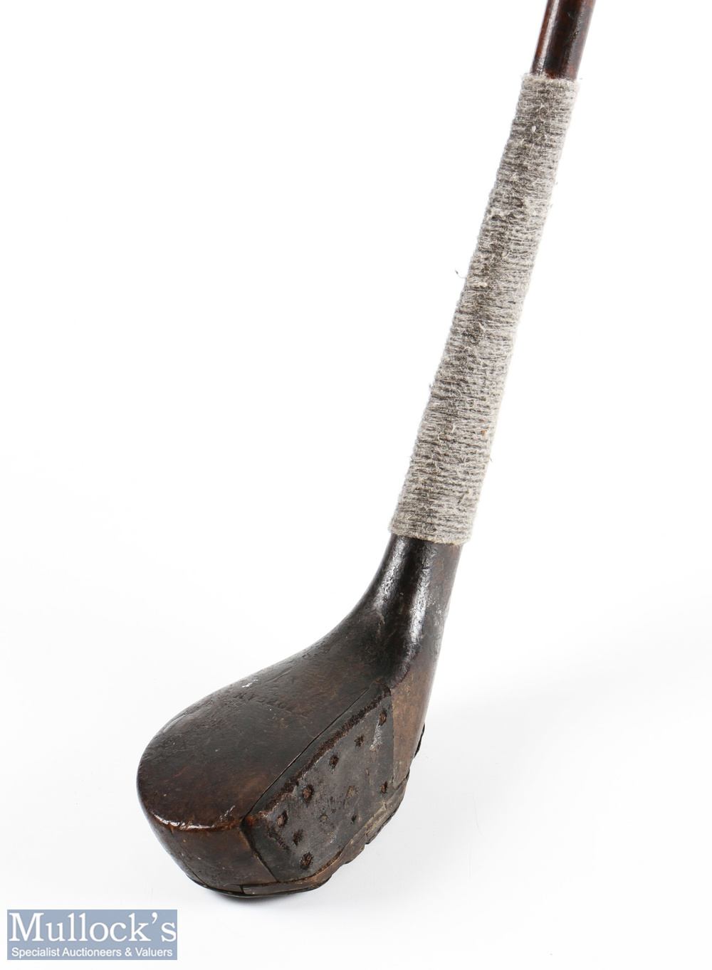 R Forgan St Andrews POWF transitional scare neck brassie with full brass wrap over sole plate and - Image 2 of 3