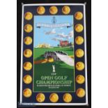 1995 124th Open Championship Golf Poster by Artist Ken Reed, Silver Jubilee St Andrews 20th-23rd