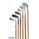 6x Assorted putters to incl Spalding Angus wide soled metal head, Everclean round back straight