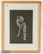 Mr A O Jones Nottingham and England Cricket Print by Chevallier Tayler Mr Jones played for