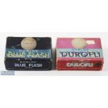 3x Interesting Golf Ball Boxes to hold 6x balls- Dunlop Blue Flash Mesh Pattern c/w hinged lid and