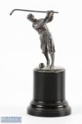 Silver Hallmarked Golf Trophy Figure in swing on Bakelite plinth - #12cm tall