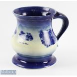Fine, Large and Imposing Bulbous Crown Devon Ware Blue and White Golfing Proverb Jug -decorated with