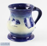 Fine, Large and Imposing Bulbous Crown Devon Ware Blue and White Golfing Proverb Jug -decorated with