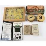 Collection of various golf puzzle board game, cards, early Game Boy style hand set (5) Original Golf