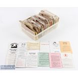 A large Collection of Period Golf Scorecards and club rules, all neatly stored in 2 plastic