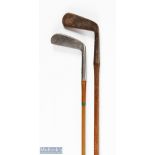 Tom Morris Portrait Zenith wry neck putter t/w a Tom Morris duplex iron with coated steel shaft -