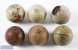 Collection of early Spalding Bramble and Recessed Golf Balls (6) - Spalding Wizard Bramble (