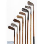 8x Assorted Putters and Irons to incl bent neck blade, Maxwell straight blade, Anderson of