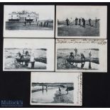 Interesting collection of "Golfing" shots and R&A Club House Postcards circa early 1900 (5) -