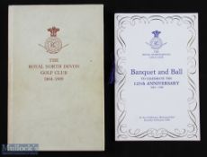 Royal North Devon Golf Club Signed History and Banquet Menu (2) - David's Personal signed copy and