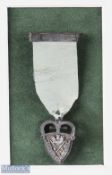 Rare and Early 1889 Pau Golf Club (Inst.1856) silver "Challenge Cup" Medal - complete with ribbon