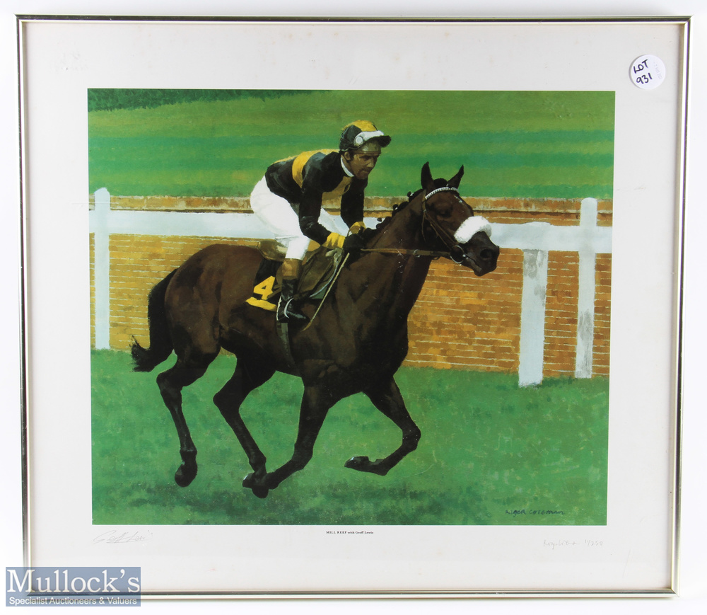 Roger Coleman Horse Racing Print - Mill Reef, limited edition No.11 of 250 signed print, mounted and