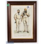 1893 The Captains England v Australia Chromolithograph print of W G Grace and J M Blackham, by
