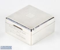 Silver Cigarette Box Inscribed 'Essex Championship 1932 Presented by Chigwell Ladies' hallmarked