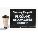 Ex Golf Pro - Murray Burgess - Dunlop Sign and a Drumpeller golf club presentation tankard to Murray