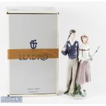 Lladro Porcelain 'Golfing Couple' Model 1453 height 34cm, in original box with certificate, box