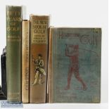 4x Period Golf Books - by Horace G Hutchinson, to include The New Book of Golf 1912 F/G, Fifty Years