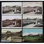 Collection of early 20th c St Andrews Golf Links Postcards (6) - 4x similar scenes with Ladies in