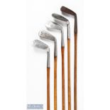 5x Assorted Ladies Irons with 4x in rustless incl 3x Forgan Irons a 2 iron, mashie and mashie