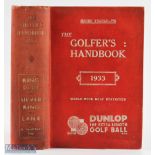 1933 The Golfer's Handbook 35th ed publ'd Edinburgh & London - Price 7/6d - in the original red