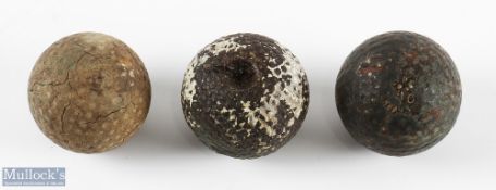 3x Various Early Bramble and Recessed Golf Balls - large (Colonel) Arc Heavy Recessed, Syx stamped