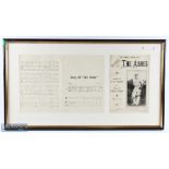 The Greatest Cricket Hit Song of The Ashes Cricket Original Sheet Music, words by F C Wrightson,