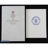 Royal North Devon Golf Club Signed History and Ladies 125th Anniversary Banquet Menu (2) - signed "