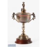 1957 Replica Lucifer Golfing Society British Empire Silver Trophy twin handled with lion handles,