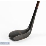 R Forgan Black Magic composite mallet head putter with central brass sole plate stamped with maker's