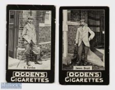 2x Ogden's Tabs Cigarette Real Photograph Open Golf Champion Players Golf Cards c1901 - James