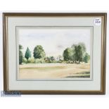 J F Seager signed watercolour - "1st Hole The Old Course Walton Heath" signed by the artist lower