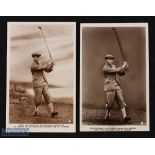 2x 1920s HRH Prince of Wales Real Photograph Golfing Postcards - 2x variations titled "Plays Himself