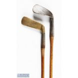 Bussey & Co Patent steel socket brass/metal straight blade putter still fitted with the original