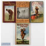 Collection of small hard back Golf Instruction books from the 1920s (4) - 2x Edward Ray "Driving -
