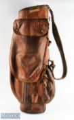 A Bryant Product Made in England large leather Golf Club Bag c/w travel hood, large full length