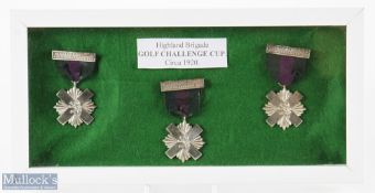 Collection of Highland Brigade Silver and Silver Plate "Challenge Cup" Golf Medals c1920 (3) -