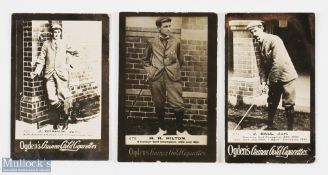 3x Ogden's Guinea Gold Cigarette Real Photograph Players Open & Amateur Golf Cards - titled and