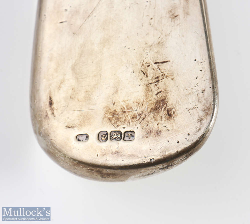 Silver hallmarked mashie stamped R Forgan & Son maker's mark to the shaft below the full grip - - Image 2 of 3