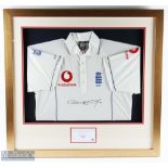 2005-06 England Cricket Shirt Signed Andrew Flintoff - limited No.4 of 200 with a Grant Thornton COA