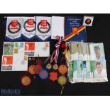 Essex Cricket Memorabilia Selection featuring mini Pennants, Essex Boundary club members badges (6)