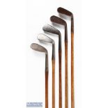 5x Assorted Irons to incl 2x Tom Stewart irons - a no 2 mashie and a mashie, Harrods of London mid