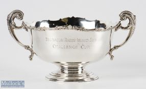 Silver Brabazon Rhode Island Red Challenge Cup Trophy Bowl with inscription to front with