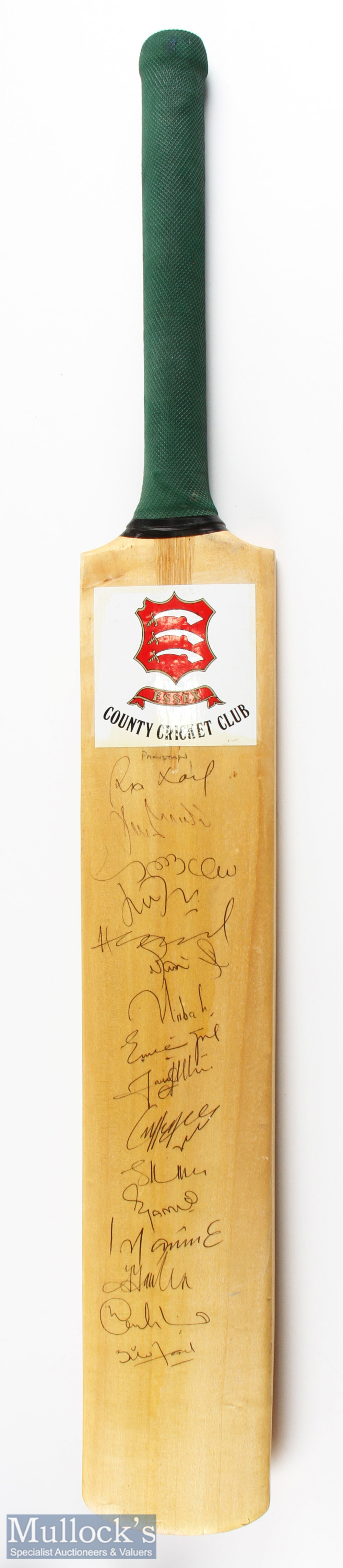 c1996-1998 Essex v Pakistan Multi Signed Cricket bat, with 16 Pakistan signatures