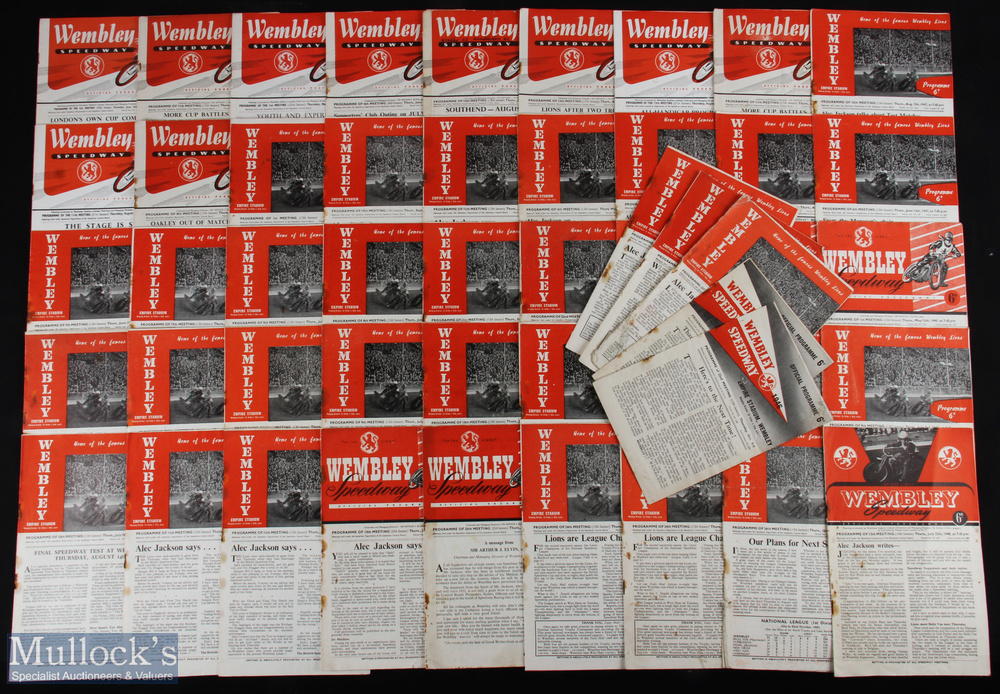 1940-1950 Wembley Speedway Programmes, league and cup meets, 40 are from the 1940s with some rusting