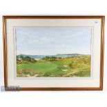 Bill Waugh signed watercolour - "Portmarnock Golf Links - 15th Hole" signed Bill Waugh to the