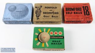 Collection of Various Bromford, Penfold and Bromford, and Penfold Golf Ball Boxes for 12 (4) -